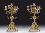 Casa Padrino Set Portacandele Barocco Oro Ø 25 X H. 44 Cm - Decorazione Barocca
