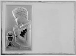 Quadretto Ricordo Della Prima Comunione In Argento Con Incisione Per Un Bambino | Dimensioni: 18X13 Cm | Colore: Bianco | Codice Articolo: VL820/4BI