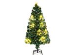 Costway Albero Di Natale Artificiale Da 120 Cm Con Illuminazione, 18 Luci Led Bianco Caldo, 130 Punte Di Rami E Punta Di Stella, Albero Di Natale, Albero Di Natale Artificiale