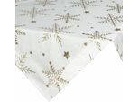 Eurofirany | Tovaglia Di Natale - Tovaglia - 85 X 85 Cm - Oro Bianco - Motivo Fiocco Di Neve - Tovaglia - Natale