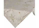 Eurofirany | Tovaglia Di Natale - Tovaglia - 85 X 85 Cm - Beige Oro - Motivo Fiocco Di Neve - Tovaglia Di Natale - Natale