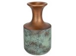 Dekovase I.GE.A. Zement-Vase 23cm, 13cm D., blau, bronze, B:13cm H:23cm, Keramik, Vasen