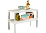 KüChenregal Ruco, Grau (Alu, Weiß), B:55Cm H:36Cm T:23,5Cm, Aluminium, Regale, 2 Etagen, Aluminium/Kunststoff