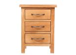Vidaxl Comodino Con 3 Cassetti 40X30X54 Cm In Legno Massiccio Di Rovere