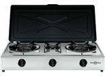 Vitrokitchen 360Ib Fornello A Gas Cucina Da Campeggio 3 Fuochi Bianco Bianco Taglia Unica