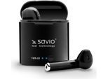 Savio TWS-02 Wireless Bluetooth Earphones, Black