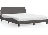 Vidaxl Letto Con Materasso "Dover"" Grigio 160X200 Cm In Pelle Finta"