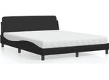 Vidaxl Letto Con Materasso "Dover"" Nero 160X200 Cm In Pelle Finta"