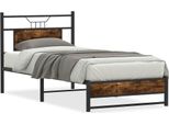 Vidaxl Struttura Letto Senza Materasso In Rovere Fumé 90X200 Cm Materiale A Base Di Legno