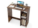 Costway 80 X 40 X 74 Cm Piccola Scrivania, Scrivania In Legno Per Computer Con 2 Scomparti, Tavolo Per Pc, Tavolo Da Ufficio Per Piccole Stanze, Per Casa E Ufficio, Marrone