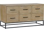 Credenza Dkd Home Decor Nero Metallo Naturale Legno Mdf 120 X 40 X 64 Cm