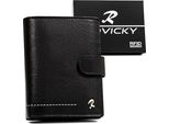 Rovicky | Portafoglio Da Uomo, In Pelle, Con Chiusura A Fibbia, Nero, 10X13 Cm
