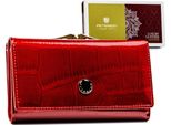 Peterson | Elegante Portafoglio Da Donna, Con Chiusura E Orecchini, Rosso, 14X8,5 Cm
