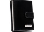 Peterson | Portafoglio Piccolo, Con Chiusura In Pelle, Per Uomo, Nero, 9,5X12 Cm