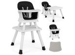 Costway Seggiolone Per Bambini 6 In 1, Seggiolone Con Imbracatura Di Sicurezza E Vassoio Rimovibile, Seggiolone Combinato Per Bambini, Nero