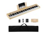 Costway Pianoforte A Tastiera 88 Tasti, Pianoforte Digitale Con Midi, Pedale Di Sostegno, Leggio E Borsa Per Il Trasporto, Pianoforte Elettrico Portatile, Giallo