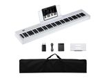 Costway Keyboard Piano 88 Tasti, Pianoforte Digitale Con Midi, Pedale Sustain, Leggio E Borsa Per Il Trasporto, Pianoforte Elettrico Portatile, Bianco
