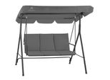 Altalena Hinhocker Hollywood A 3 Posti Con Tettuccio Parasole, Grigio, Carico Massimo 250 Kg, Altalena Da Giardino