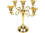 Inf Elegante Candelabro In Lega Di Zinco Stile Europeo Per Decorazioni Romantiche Oro