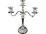 Inf Elegante Candelabro Stile Europeo - Portacandele Vintage A Tre Bracci Argento+Bianco