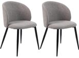 Sedie Mobili Rebecca Cordia 81X54X56 Polilino Tessuto Metallo Taupe Grigio Nero Moderno Set 2 Pezzi Parzialmente Assemblato