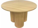 Tavolo Da Pranzo Rotondo Moderno 120 Cm Effetto Legno Chiaro - Oviala Maggy