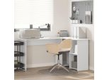 Maison Exclusive - Scrivania Con Scaffale Bianco 142 X 102 X 73 Cm Materiale Ligneo