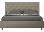 Ityhome - Letto Matrimoniale Francese Contenitore Imbottito 140X200 Pelle Finta Cappuccino Priya