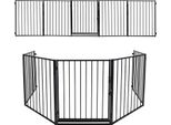 Jopassy Griglia Per Camino In Metallo 300 X 76 Cm Griglia Protettiva Pieghevole Per Animali 5 Elementi Incl. Porta Playpen Griglia Barriera Griglia Per Animali Griglia Di Protezione Per Porte