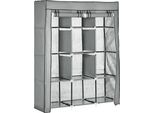 Homcom Armadio In Tessuto, Armadio Con Appendiabiti, 8 Livelli, Armadio Pieghevole, Armadio Pieghevole Per Camera Da Letto, Corridoio, Tessuto Non Tessuto, Grigio Chiaro, 125 X 43 X 162,5 Cm