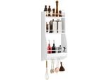 Sobuy KCR12-W Mensola Da Parete, Mensola Da Appendere, Mensola Da Bagno, Portaspezie, Mensola Da Cucina, Bianco, Larghezza Circa 38 X 75 X 17 Cm