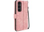 Avizar, Samsung Galaxy S24 Fe Mandala Cover Portafoglio Cinturino, Rosa Chiaro
