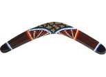 Boomerang 50 Cm - Con Motivo Aborigeno Dipinto A Mano