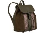 David Jones | Zaino Da Donna, Ecopelle, Con Patta, Kaki, 27X28X14,5 Cm