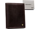 Rovicky | Elegante Portafoglio Da Uomo In Pelle, Con Rfid, Marrone Scuro, 9X12,5 Cm
