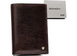 Rovicky | Portafoglio Grande, In Pelle Naturale, Da Uomo, Marrone Scuro, 9,5X13 Cm