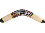 Boomerang 40 Cm - Legno Dipinto A Mano Con Motivo A Lucertola