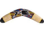 Boomerang 30 Cm - Legno Dipinto A Mano Con Un Disegno Unico Di Delfini Dipinti A Punti