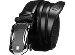 Peterson | Cintura In Pelle Da Uomo, Con Fibbia Automatica, Nera - 85 Cm