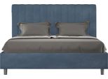 Ityhome - Letto Matrimoniale Francese Senza Rete Imbottito 140X210 Microfibra Blu Agueda
