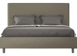 Ityhome - Letto Matrimoniale Francese Senza Rete Imbottito 140X200 Pelle Finta Cappuccino Sunny