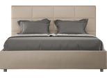 Ityhome - Letto Matrimoniale Francese Senza Rete Imbottito 140X190 Pelle Finta Tortora Mika