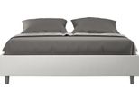 Ityhome - Letto Matrimoniale Francese Contenitore Imbottito 140X210 Pelle Finta Bianco Azelia