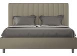 Ityhome - Letto Matrimoniale Francese Senza Rete Imbottito 140X210 Pelle Finta Cappuccino Agueda