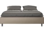 Ityhome - Letto Matrimoniale Francese Senza Rete Imbottito 140X210 Pelle Finta Tortora Azelia