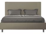 Ityhome - Letto Matrimoniale Francese Senza Rete Imbottito 140X200 Pelle Finta Cappuccino Goya
