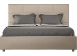 Ityhome - Letto Matrimoniale Francese Senza Rete Imbottito 140X210 Pelle Finta Tortora Mika