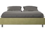 Ityhome - Letto Matrimoniale Francese Contenitore Imbottito 140X200 Microfibra Tè Verde Azelia