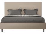 Ityhome - Letto Matrimoniale Francese Senza Rete Imbottito 140X210 Pelle Finta Tortora Focus