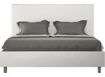 Ityhome - Letto Matrimoniale Francese Senza Rete Imbottito 140X200 Pelle Finta Bianco Goya